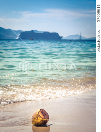 Scenic beautiful view of Nha Trang beach Scenic beautiful view of Nha Trang beach 57009611