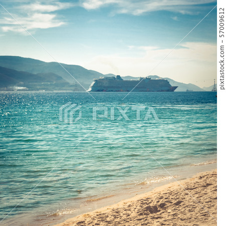 Scenic beautiful view of Nha Trang beach Scenic beautiful view of Nha Trang beach 57009612