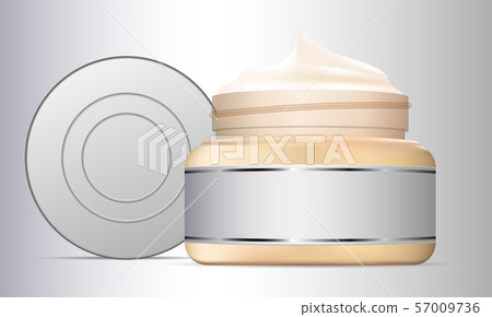 Open Cream Jar Glass container. Beauty product Open Cream Jar Glass container. Beauty product 57009736