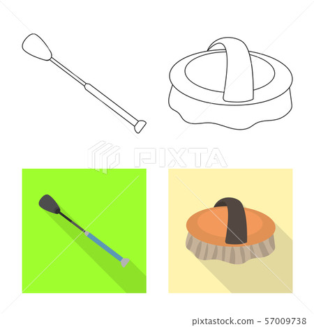 Vector illustration of equipment and riding sign. Set of equipment and competition stock symbol for Vector illustration of equipment and riding sign. Set of equipment and competition stock symbol for 57009738
