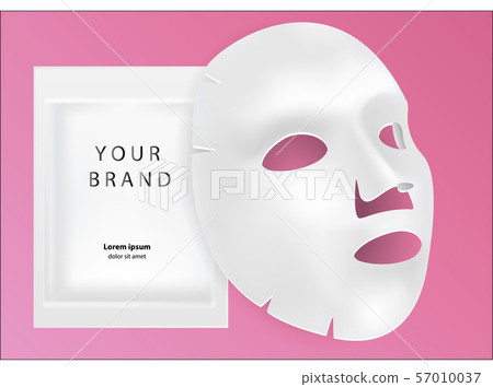 Download White Sheet Facial Cosmetic Mask Mockup Isolated Stock Illustration 57010037 Pixta