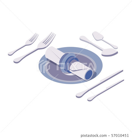 Isometric 3d scene with beautiful cutlery 57010451