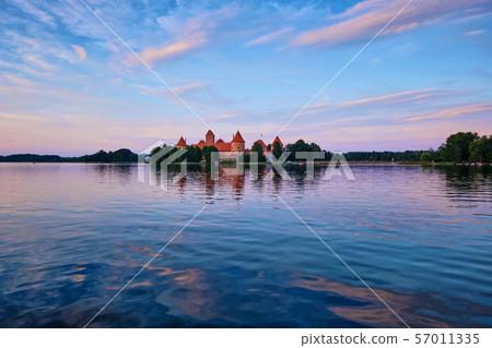 Trakai Island Castle in lake Galve, Lithuania Trakai Island Castle in lake Galve, Lithuania 57011335