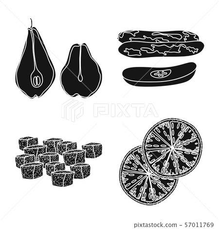 Isolated object of vitamin and nature logo. Set of vitamin and dried stock vector illustration. Isolated object of vitamin and nature logo. Set of vitamin and dried stock vector illustration. 57011769