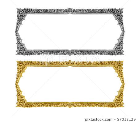 Old decorative gold frame - handmade, engraved - 57012129