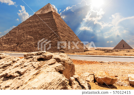 The Pyramid of Chephren, the Pyramid of Menkaure, The Pyramid of Chephren, the Pyramid of Menkaure, 57012415