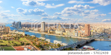 Cairo downtown panorama, view on the Nile and Cairo downtown panorama, view on the Nile and 57012439