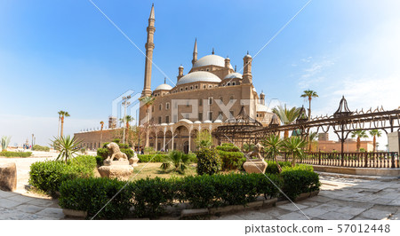 Alabaster Mosque in Cairo, beautiful yard view Alabaster Mosque in Cairo, beautiful yard view 57012448