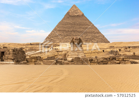 The Great Sphinx of Giza in front of the Pyramid 57012525