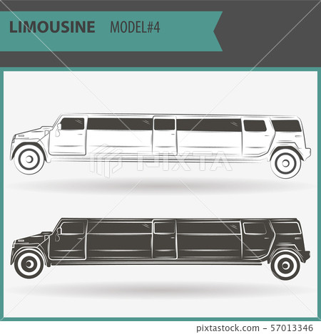 illustration of two vip limousine isolated on 57013346
