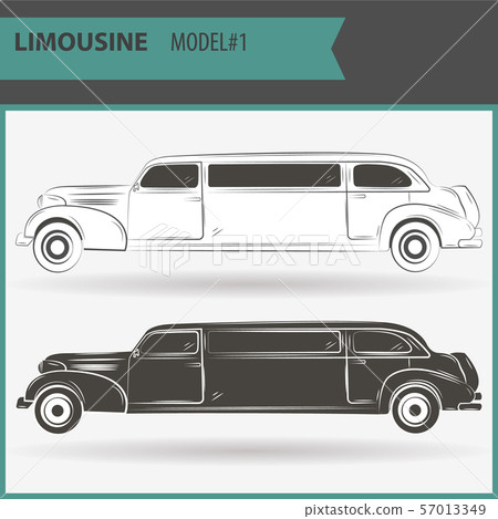 illustration of two vip limousine isolated on illustration of two vip limousine isolated on 57013349