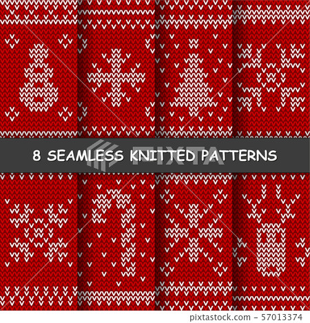 seamless red and white knitted background - Stock Illustration ...