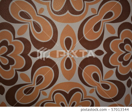 Style wall paper with fancy flowers of brown, yellow and white colors, Style wall paper with fancy flowers of brown, yellow and white colors, 57013544