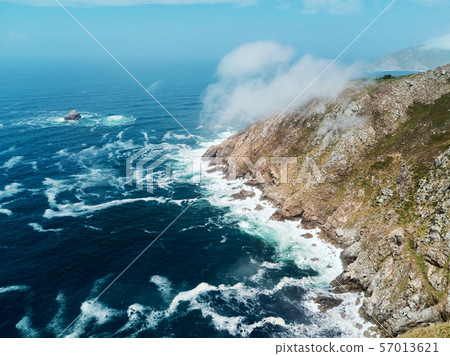 Aerial View of Centolo and Facho Mountain in Finisterre Spain Aerial View of Centolo and Facho Mountain in Finisterre Spain 57013621