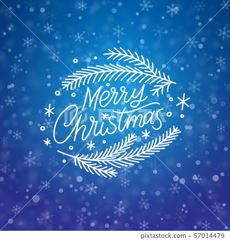 Merry christmas lettering banner xmas card vector 57014479