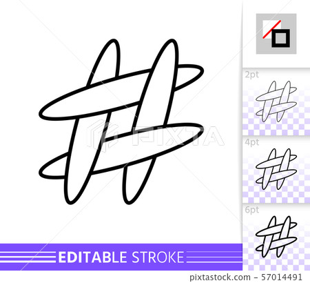 Hashtag social media hash tag line vector icon 57014491