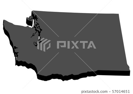 3D Map of the U.S. state of Washington .Vector 3D Map of the U.S. state of Washington .Vector 57014651