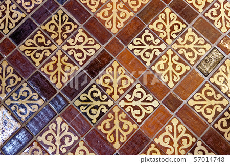 Medieval painted stone floor tiles inside Medieval painted stone floor tiles inside 57014748