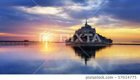 Mont Saint Michel at sunset, France Mont Saint Michel at sunset, France 57014775