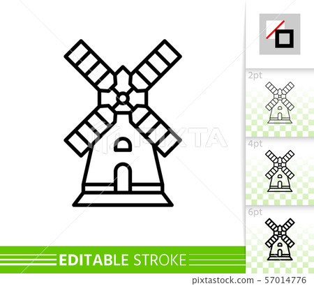 Windmill mill farm simple thin line vector icon Windmill mill farm simple thin line vector icon 57014776