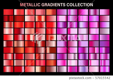 Pink and red ruby glossy gradient, metal foil texture. Color swatch set. Collection of high quality Pink and red ruby glossy gradient, metal foil texture. Color swatch set. Collection of high quality 57015542