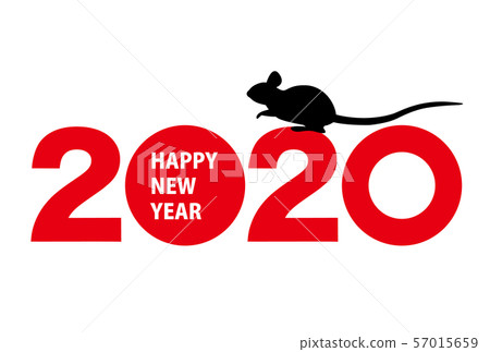 2020 HAPPY NEW YEAR mouse silhouette 57015659