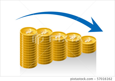 Illustration of gold coins lined up in steps (yen) | Infographics of investment and savings images | Illustration of gold coins lined up in steps (yen) | Infographics of investment and savings images | 57016162