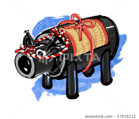 Bamboo cow with decoration-with background 57016212