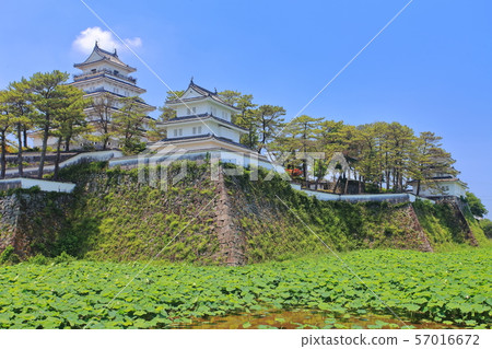 [Nagasaki Prefecture] Shimabara Castle castle tower under fine weather 57016672