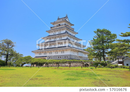 [Nagasaki Prefecture] Shimabara Castle castle tower under fine weather 57016676