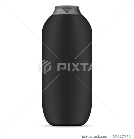 Black shampoo bottle. Male cosmetics mockup. High 57017743