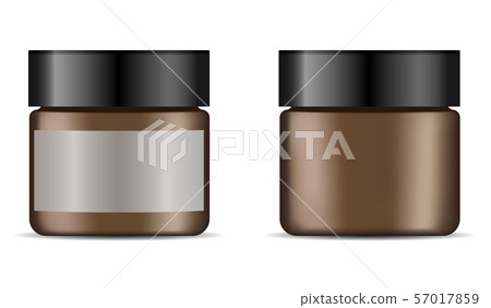 Facial cream jar ads. Vector illustration of round Facial cream jar ads. Vector illustration of round 57017859