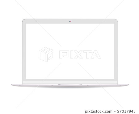 Laptop pc with white lcd screen isolated on 57017943