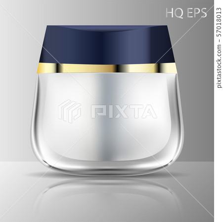 Cream jar for luxury cosmetic ads. Vector mockup 57018013