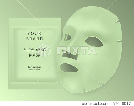 Aloe vera facial mask cosmetics ads. Package 57018017