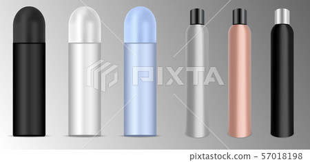 Deodorant or lacquer spray bottles set. Vector Deodorant or lacquer spray bottles set. Vector 57018198