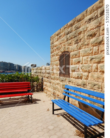 Bench in Independence Garden, Sliema, Malta 57018870