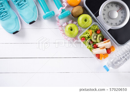 Healthy lifestyle, food and sport concept. 57020650