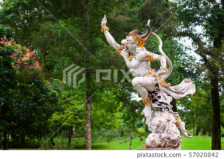 Ancient statue of Hanuman in Bedugul botanical garden, Bali, Indonesia Ancient statue of Hanuman in Bedugul botanical garden, Bali, Indonesia 57020842
