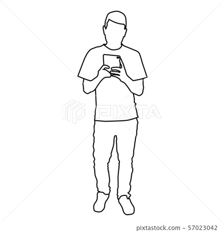 man taking full length selfie in the mirror. 57023042
