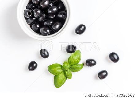 Black olives on white 57023568