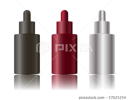Set of realistic plastic bottles dropper. Cosmetic 57025254