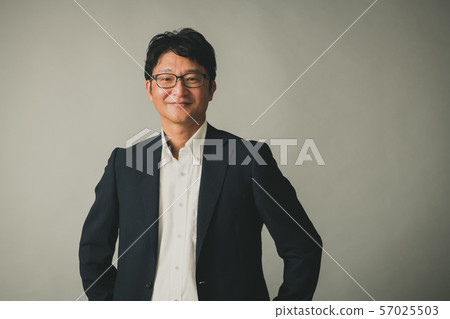 Middle businessman middle-aged Japanese man portrait 57025503