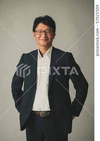Middle businessman middle-aged Japanese man portrait 57025504