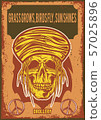 Poster design with illustration of a rasta's skull 57025896