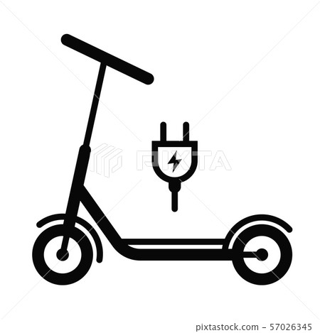 charging the battery on a scooter. vector icon. circuit 57026345