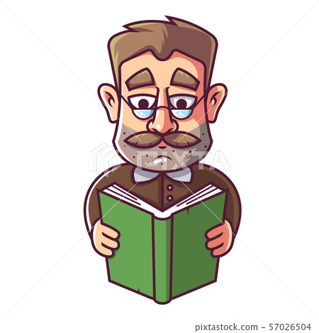 An adult man with glasses and a mustache is reading a book. vector illustration An adult man with glasses and a mustache is reading a book. vector illustration 57026504