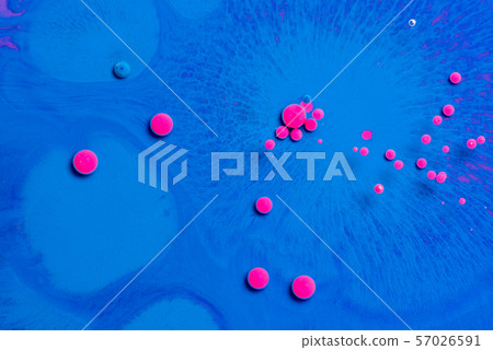 Colorful paint background in concept Fantasy luxury texture. Colors dropped into liquid and photographed while in motion. gold and pink circle abstract composition. 57026591