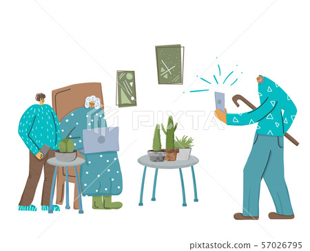 Relative spending time together Vector flat design Relative spending time together Vector flat design 57026795