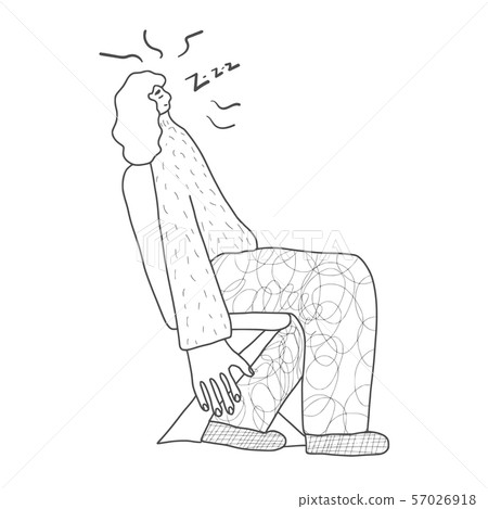 Girl sitting on the chair. Vector illustartion 57026918